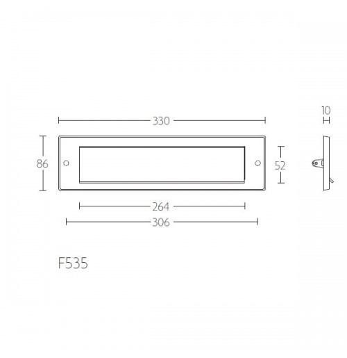 Formani Timeless F535 briefplaat recht messing ongelakt