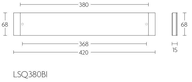 Formani Square LSQ380BI briefplaat binnen massief zwart