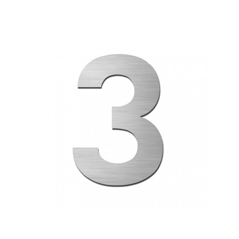 Stoer! Zelfklevend RVS huiscijfer York 75mm.