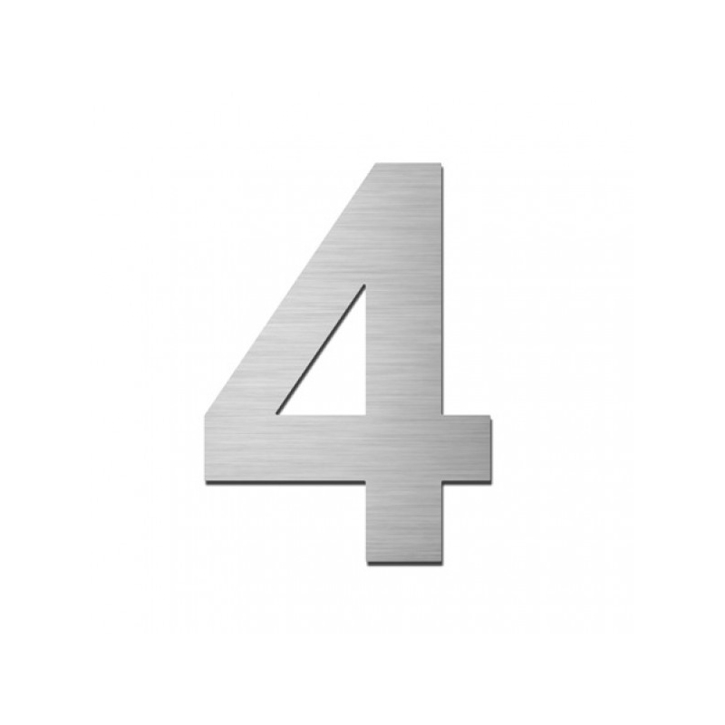 Stoer! Zelfklevend RVS huiscijfer York 75mm.