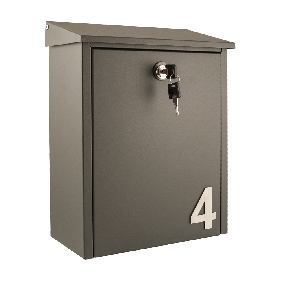 Stoer! Zelfklevend RVS huiscijfer York 75mm.