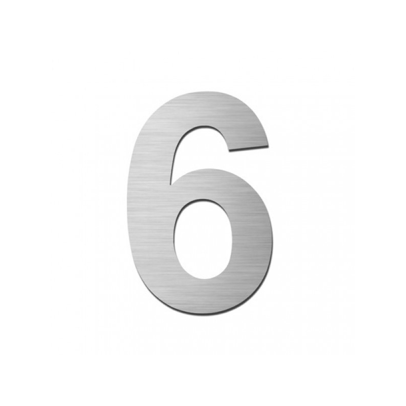 Stoer! Zelfklevend RVS huiscijfer York 75mm.