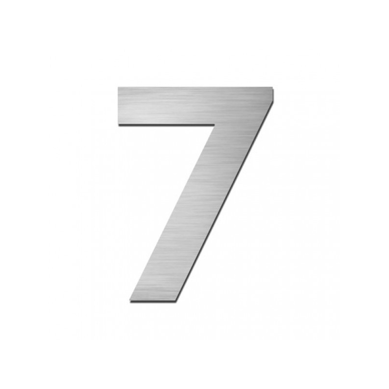 Stoer! Zelfklevend RVS huiscijfer York 75mm.