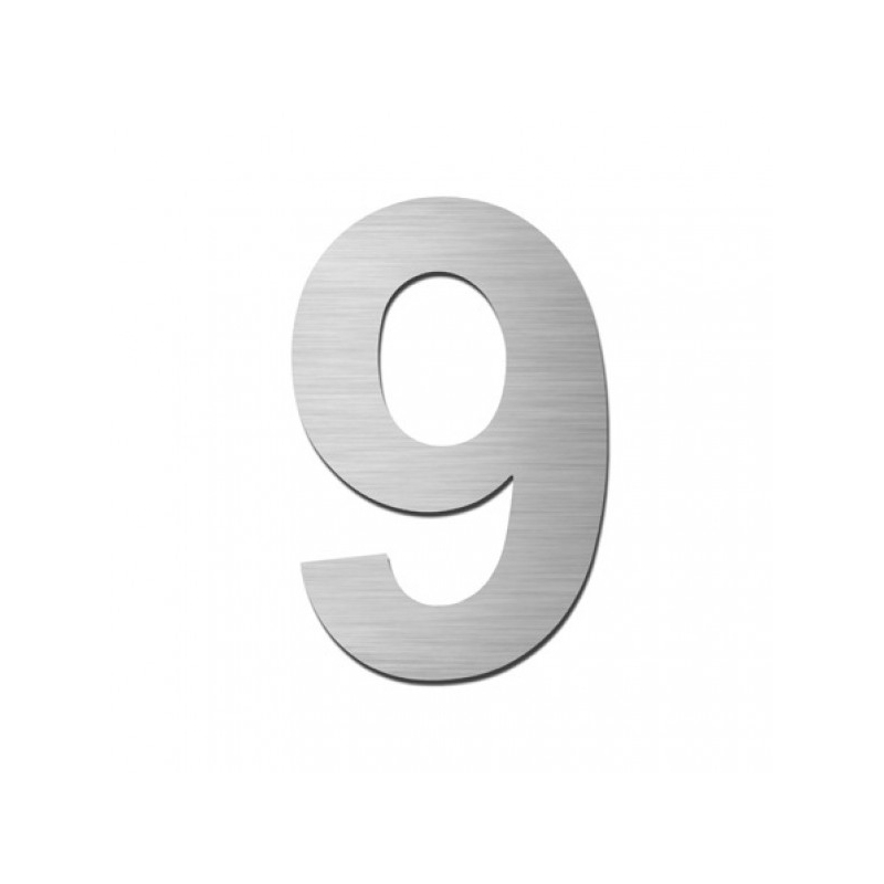 Stoer! Zelfklevend RVS huiscijfer York 75mm.