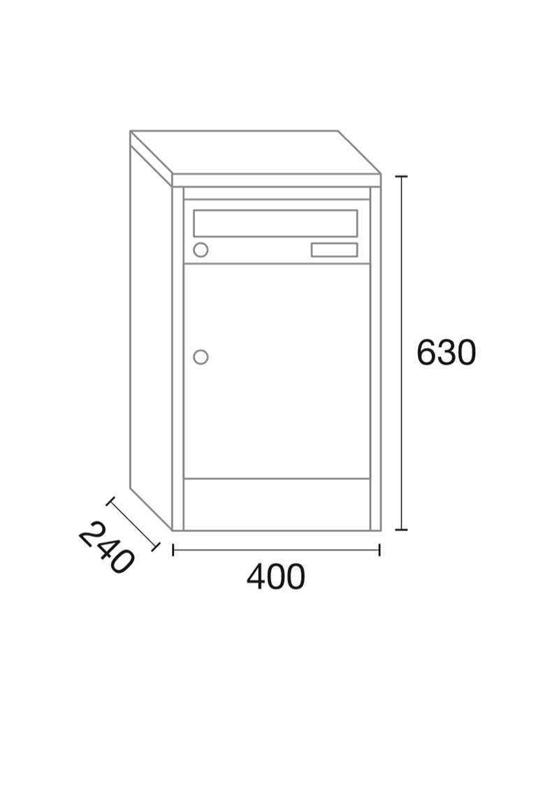 Joma K2 pakketbox met apart postvak staal donkergrijs
