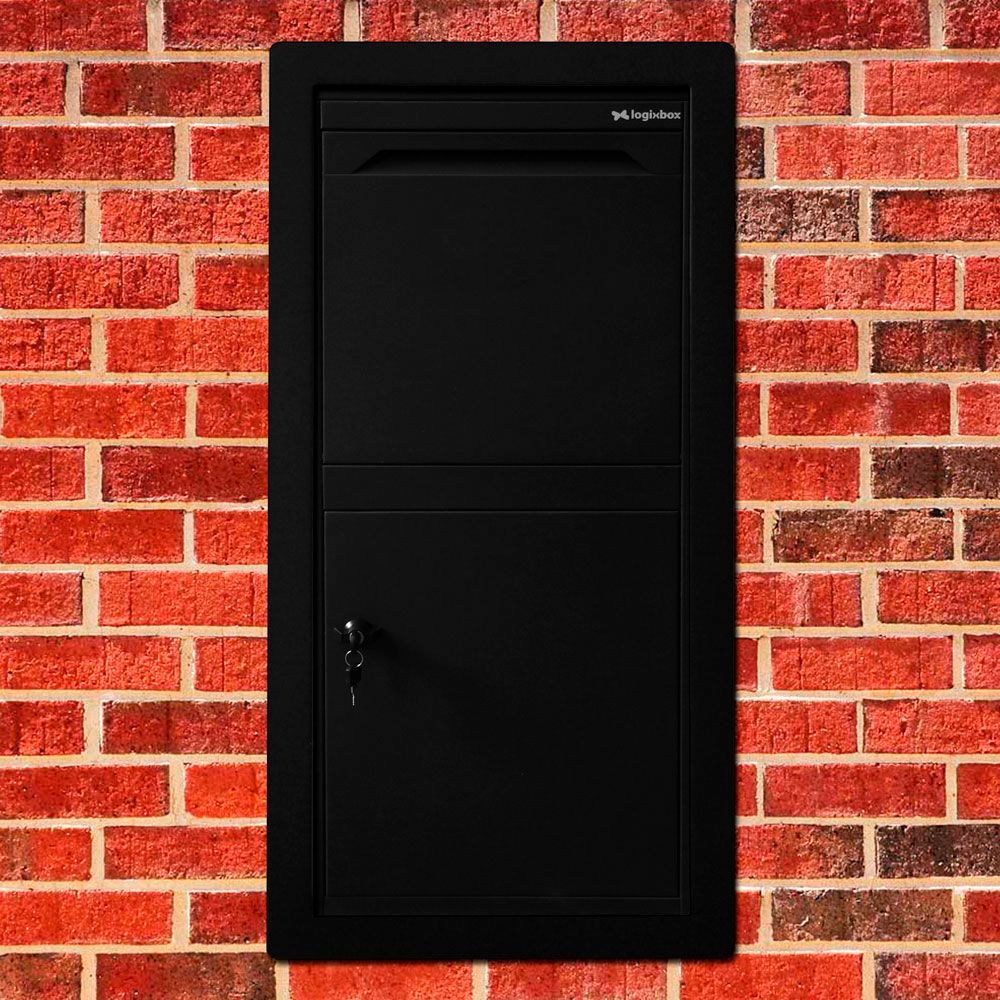 Pakketbrievenbus Logixbox Frontbox Uni Inbouw - zwart