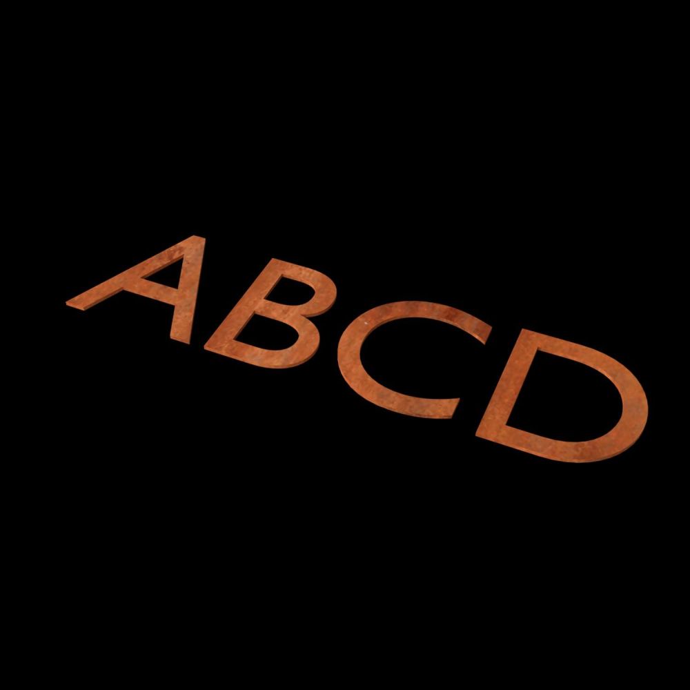 Huisletter Geroba - Cortenstaal