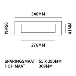 STOER! Briefplaat Zwart 340x95mm.