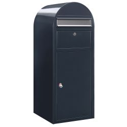Bobi Cargo pakketbrievenbus - donkergrijs/RVS klep