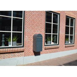 Bobi Cargo pakketbrievenbus - donkergrijs/RVS klep