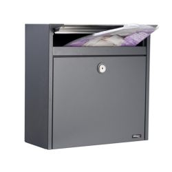 Brievenbus Allux 250 antraciet met RVS klep