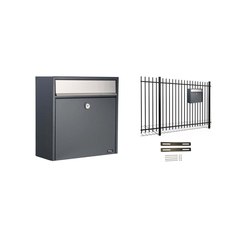 Hekbrievenbus Allux 2500 antraciet met RVS klep