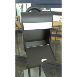 Brievenbus Allux 5000 antraciet met grijze klep