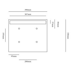 Combipack zwarte briefplaat en witte postopvangkast