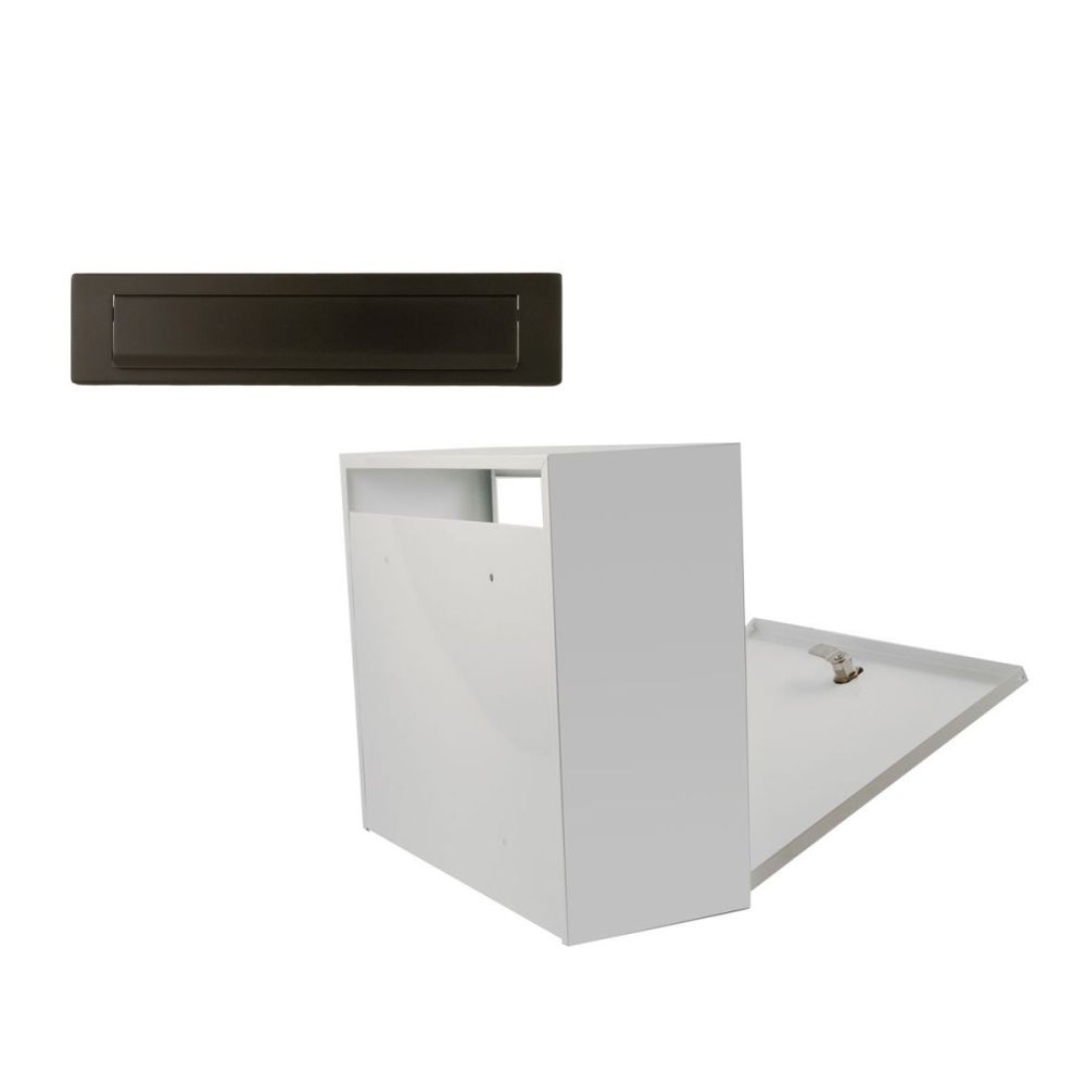 Combipack zwarte briefplaat en witte postopvangkast