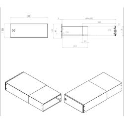 Flexibele inbouwbrievenbus 39-62 cm - antraciet