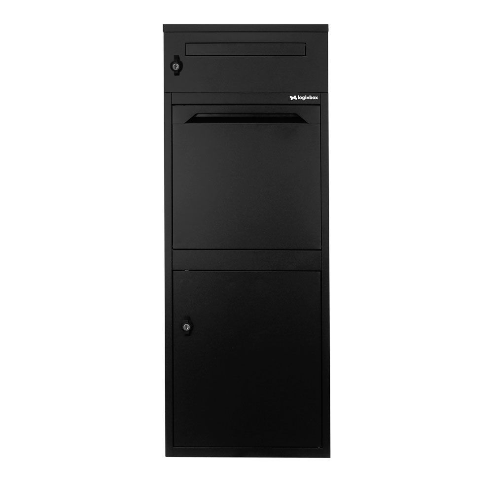 Pakketbrievenbus met postvak Logixbox Frontbox DeLuxe Uni - grijs