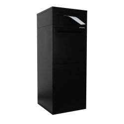 Pakketbrievenbus met postvak Logixbox Frontbox DeLuxe Uni achteruitname - zwart