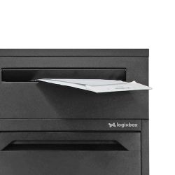 Pakketbrievenbus met postvak Logixbox Frontbox DeLuxe Uni achteruitname - grijs