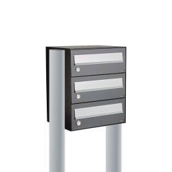 Brievenbusunit Hive set vrijstaand 1-breed, 3-hoog - antraciet