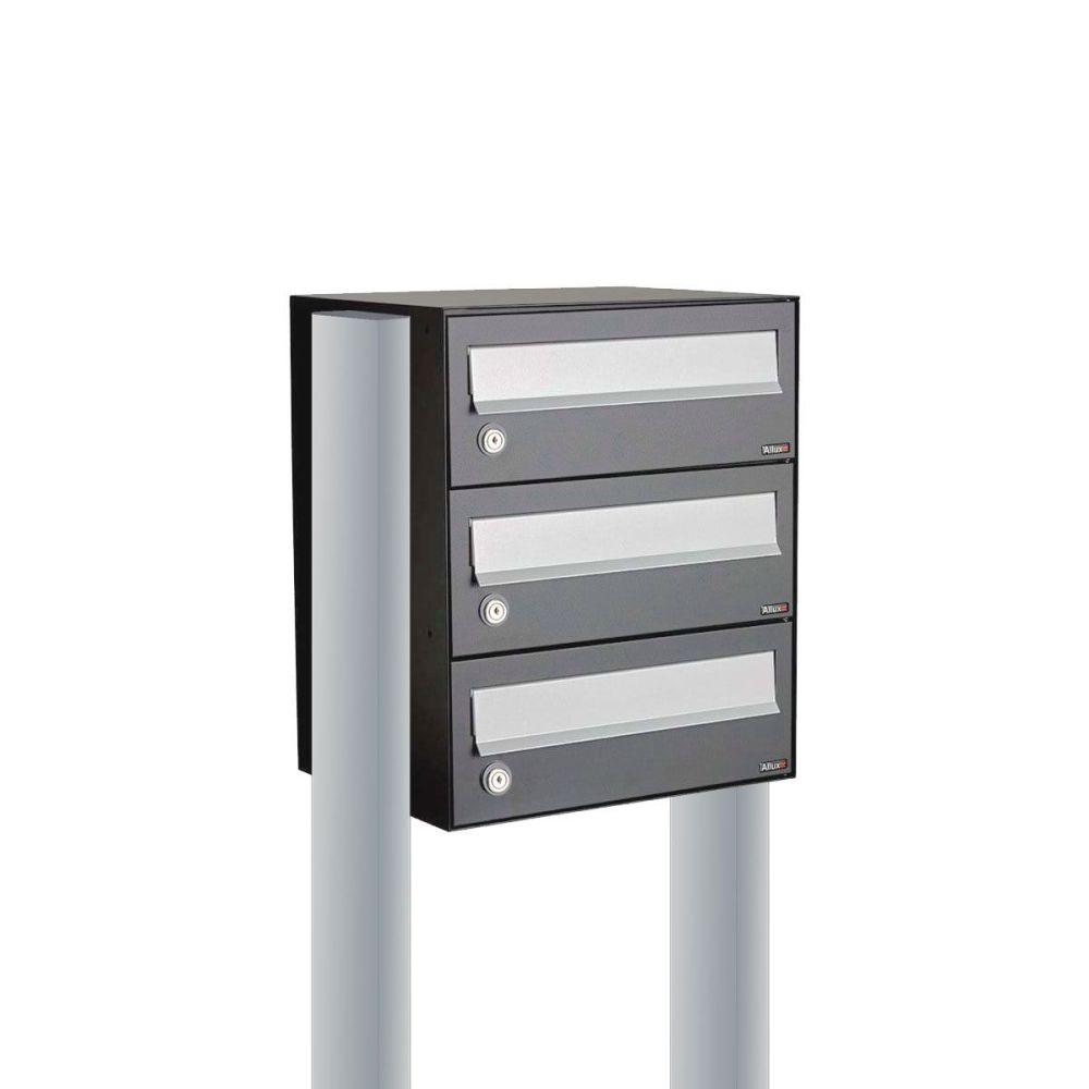 Brievenbusunit Hive set vrijstaand 1-breed, 3-hoog - antraciet