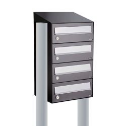 Brievenbusunit Hive set vrijstaand 1-breed, 4-hoog - antraciet