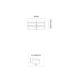 Brievenbusunit Hive set wand 2-breed, 2-hoog - antraciet