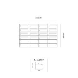 Brievenbusunit Hive set wand 4-breed, 6-hoog - antraciet