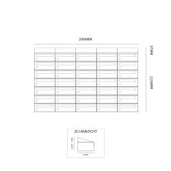 Brievenbusunit Hive set wand 5-breed, 7-hoog - antraciet