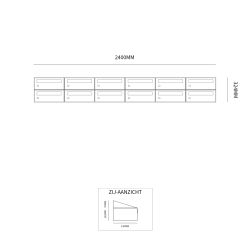 Brievenbusunit Hive set wand 6-breed, 2-hoog - antraciet
