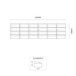 Brievenbusunit Hive set wand 6-breed, 4-hoog - antraciet
