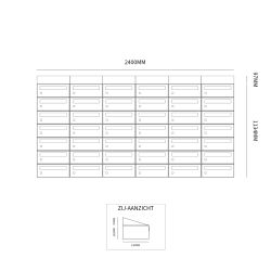 Brievenbusunit Hive set wand 6-breed, 7-hoog - antraciet