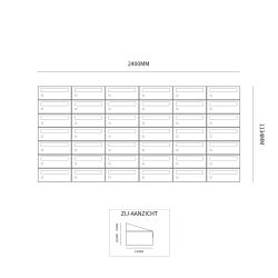 Brievenbusunit Hive set wand 6-breed, 7-hoog - zwart