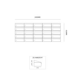 Brievenbusunit Hive set wand 5-breed, 5-hoog - zwart