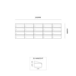 Brievenbusunit Hive set wand 5-breed, 4-hoog - zwart