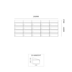 Brievenbusunit Hive set wand 5-breed, 4-hoog - zwart