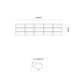 Brievenbusunit Hive set wand 5-breed, 3-hoog - zwart