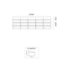 Brievenbusunit Hive set wand 5-breed, 3-hoog - zwart