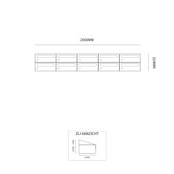 Brievenbusunit Hive set wand 5-breed, 2-hoog - zwart
