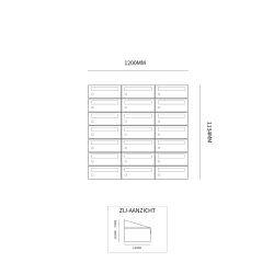 Brievenbusunit Hive set wand 3-breed, 7-hoog - zwart