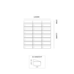 Brievenbusunit Hive set wand 3-breed, 7-hoog - zwart