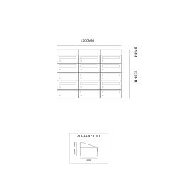 Brievenbusunit Hive set wand 3-breed, 5-hoog - zwart