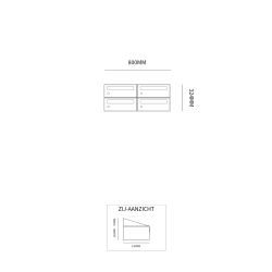 Brievenbusunit Hive set wand 2-breed, 2-hoog - zwart