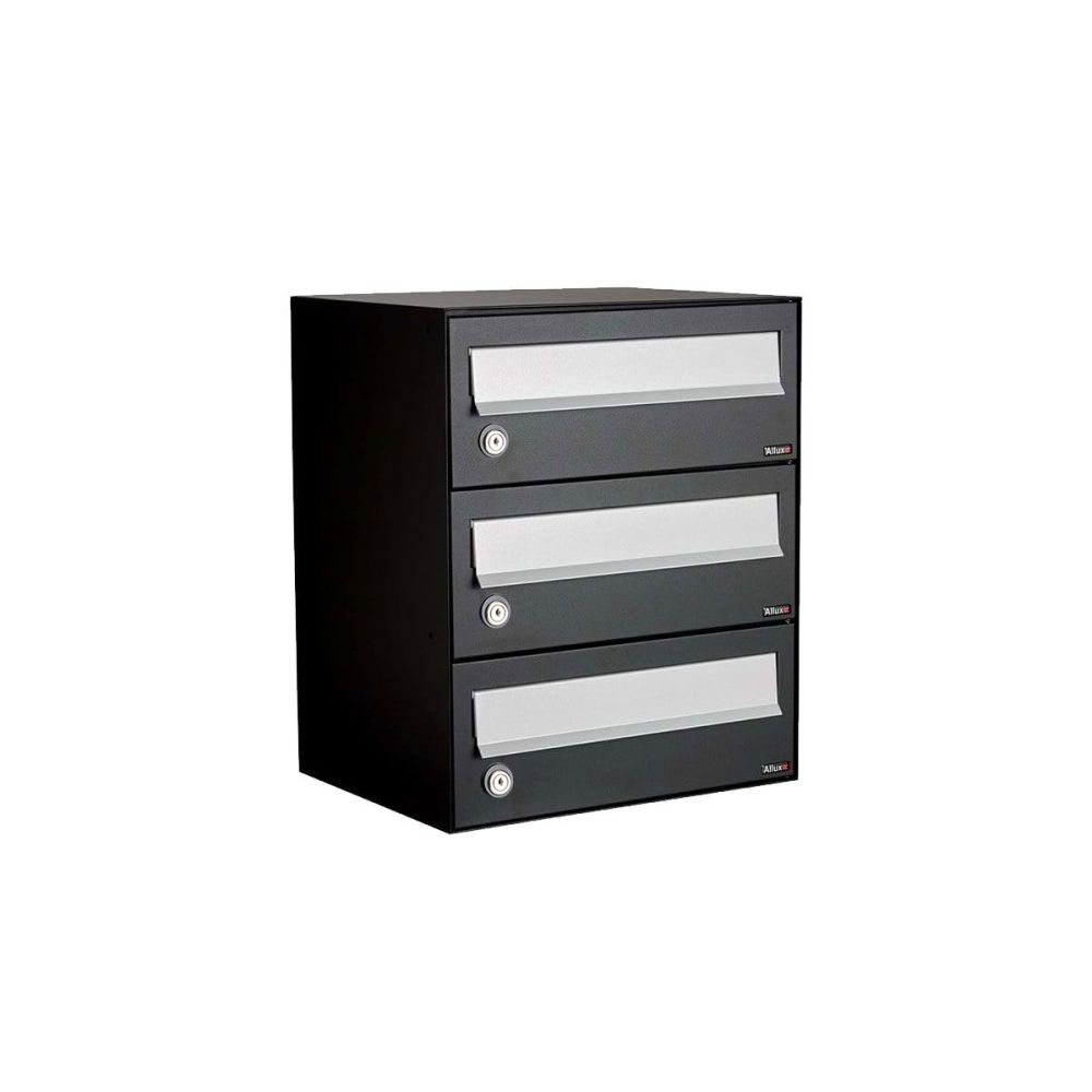 Brievenbusunit Hive set wand 1-breed, 3-hoog - zwart