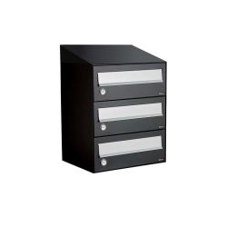 Brievenbusunit Hive set wand 1-breed, 3-hoog - zwart