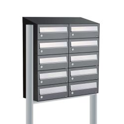 Brievenbusunit Hive set vrijstaand 2-breed, 5-hoog - antraciet