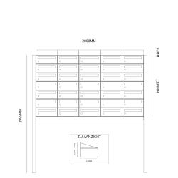 Brievenbusunit Hive set vrijstaand 5-breed, 7-hoog - antraciet