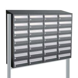 Brievenbusunit Hive set vrijstaand 4-breed, 7-hoog - antraciet