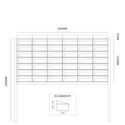 Brievenbusunit Hive set vrijstaand 6-breed, 7-hoog - zwart