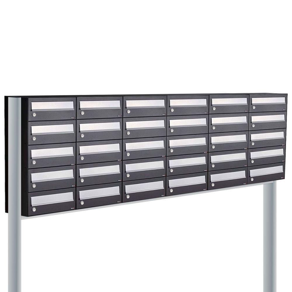 Brievenbusunit Hive set vrijstaand 6-breed, 5-hoog - zwart